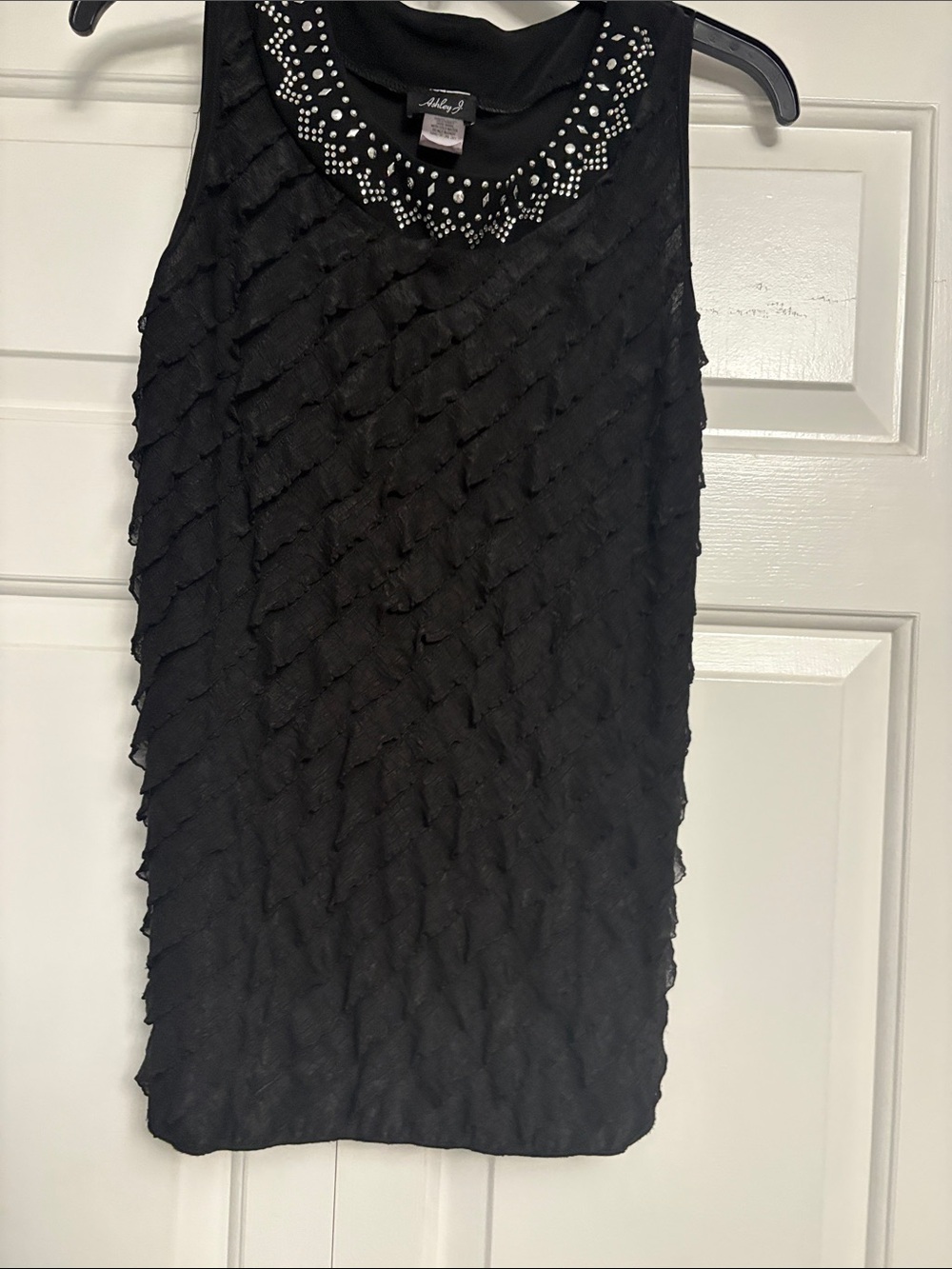 Alfani Black Embellished Sleeveless Top